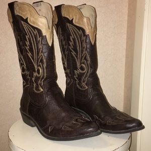 Distressed cowboy boots